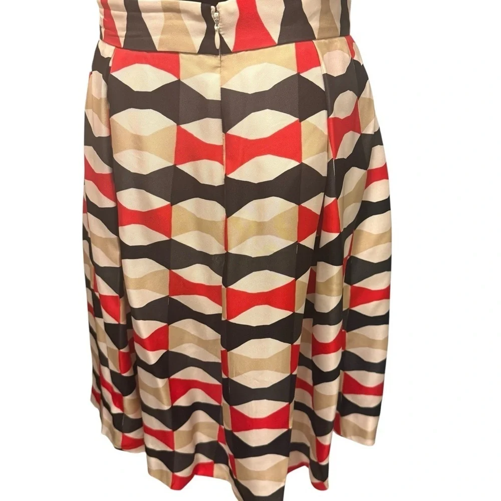 Kate Spade Red and Cream A-Line Skirt